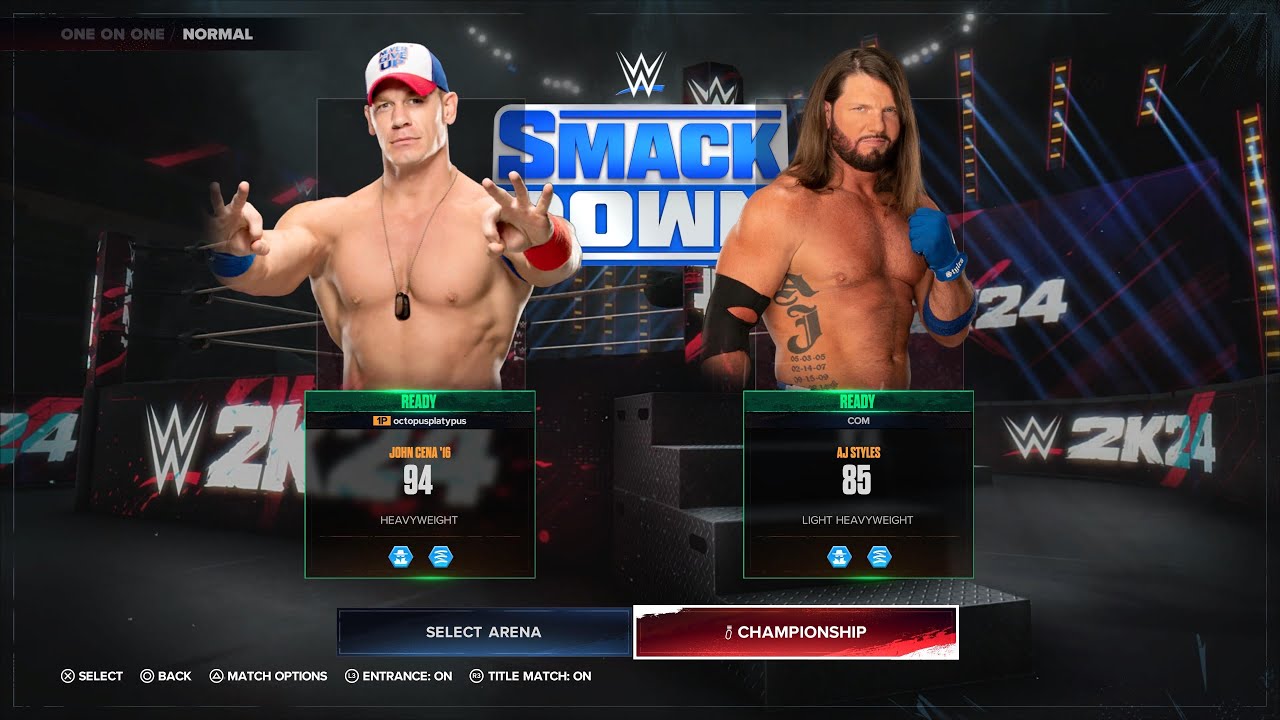 JOHN CENA VS AJ STYLES - SMACKDOWN WWE 2K24