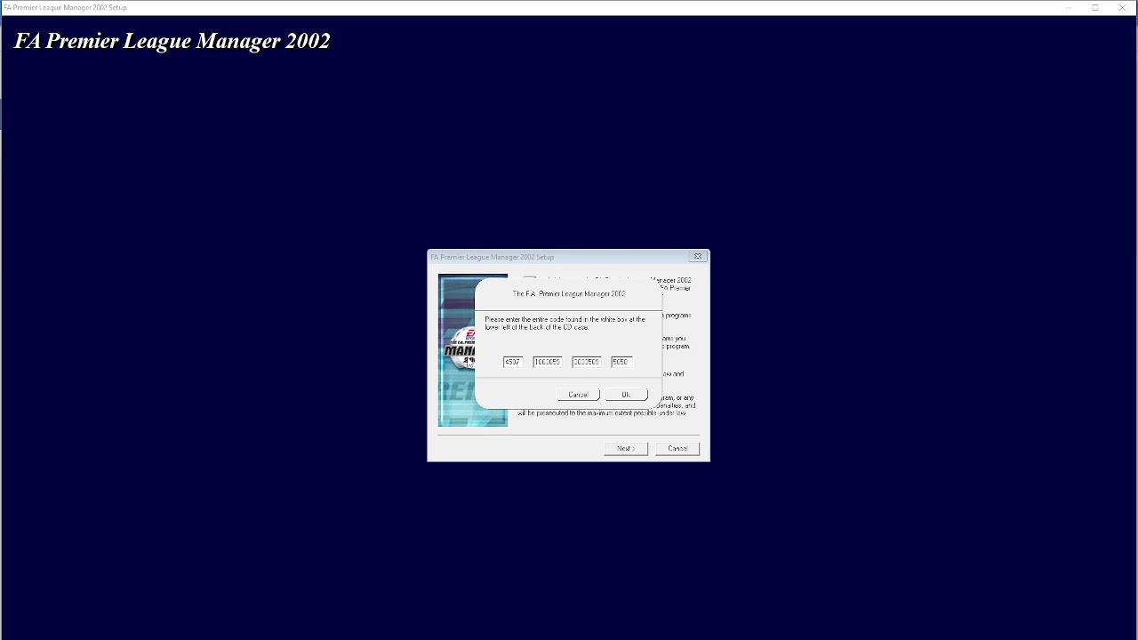 Install***The F.A Premier League Manager 2002 on Window 10 64 bit version Installation.