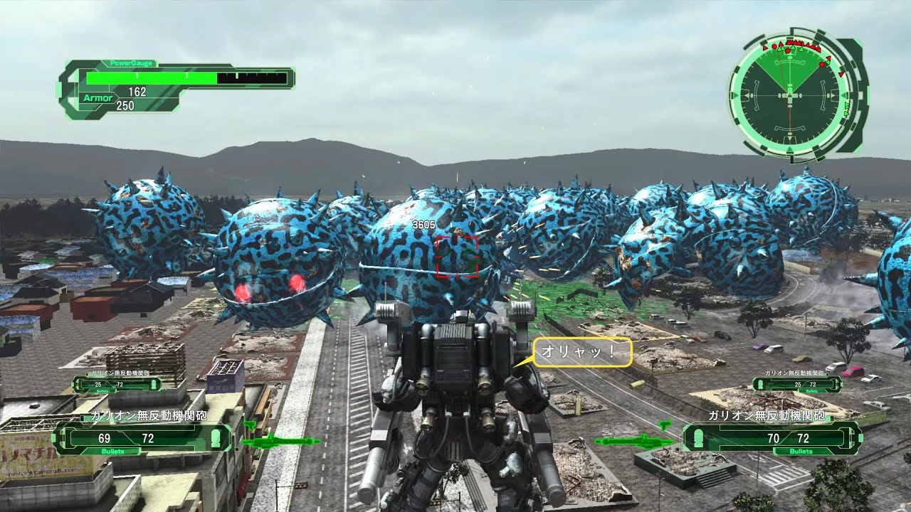 【地球防衛軍6】ガリオンのみで青ダンゴに追いかけ回される動画 DLC1 M10 大怪球 INF 初期体力フェンサー 移動速度+600%