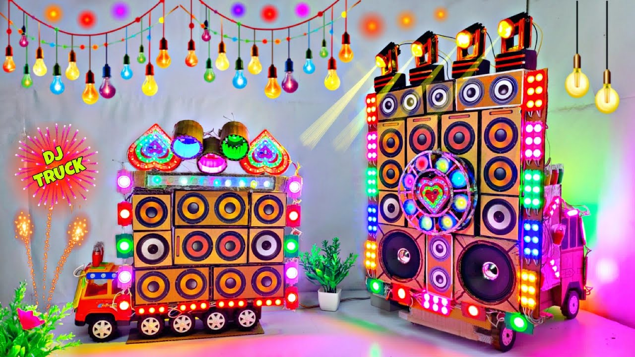 DIY Mini Dj Truck loading At-New Home by cardboard making dj truck and light dj toy eicher dj big dj