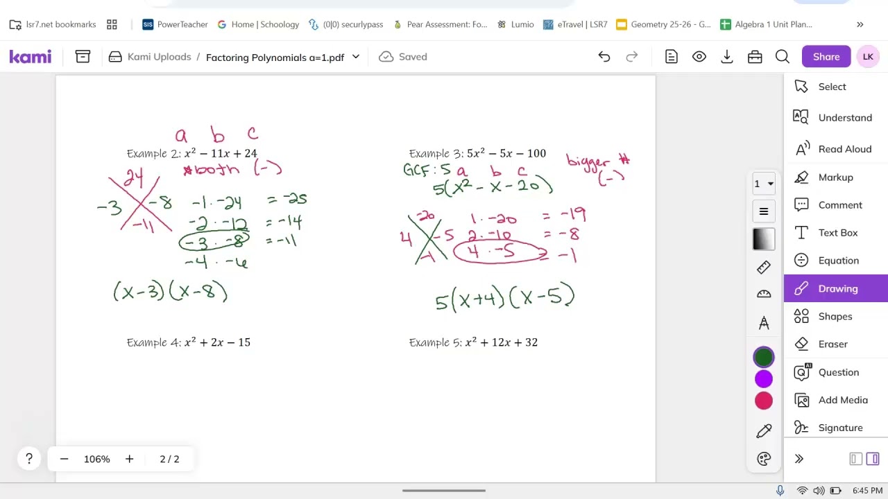 Factoring a=1