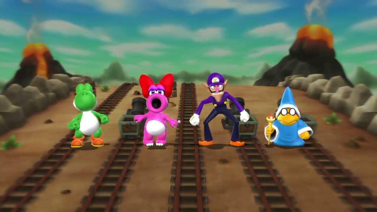 Mario Party 9 - Yoshi Vs Birdo Vs Waluigi Vs Magikoopa (MiniGame)