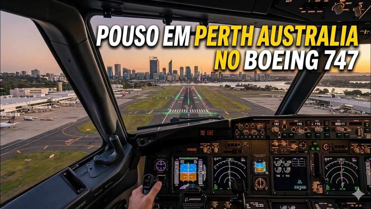 POUSO EM PERTH AUSTRALIA NO BOENG 747