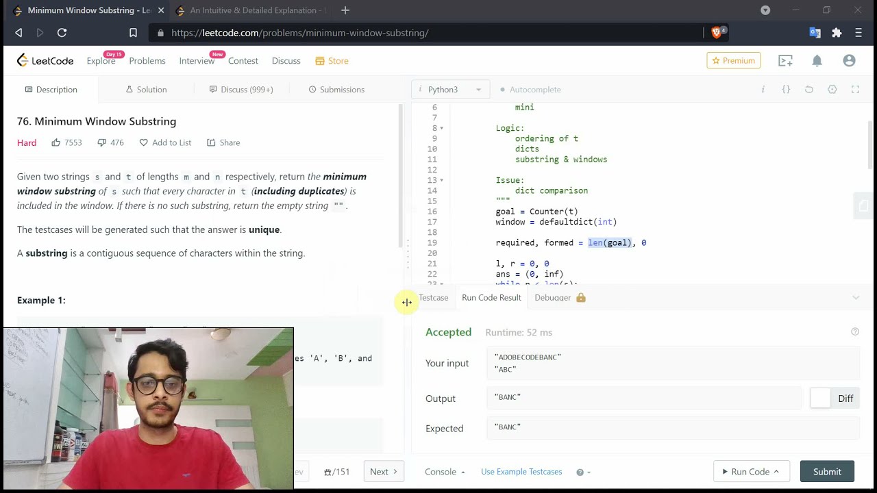 Minimum Window Substring | Explaining the Official Solution