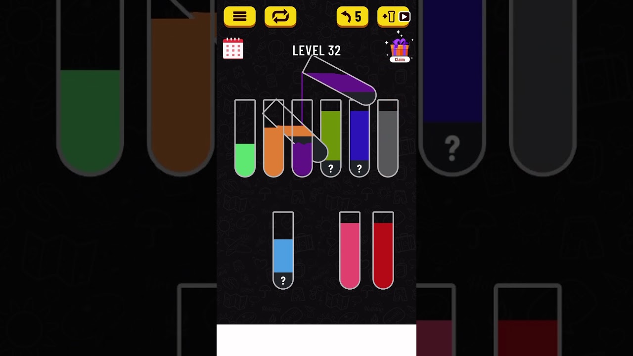 Water sort Level 32 #game #gaming #gameplay #androidgames #puzzle #watersortpuzzle #videogame