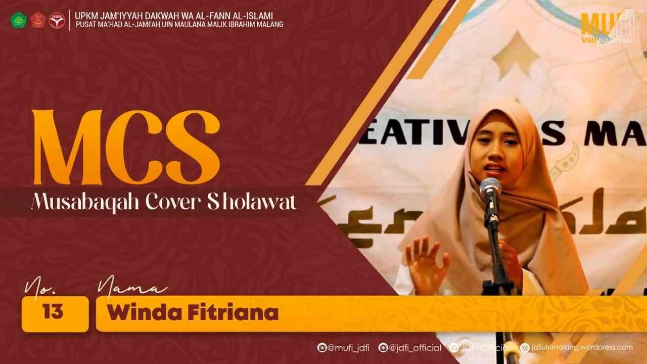 Winda Fitriana || MUSABAQAH COVER SHOLAWAT (MCS) MUFI VIII NASIONAL 2022