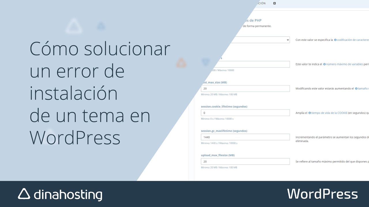 Ayuda dinahosting | Cómo solucionar un error de instalación de un tema en WordPress