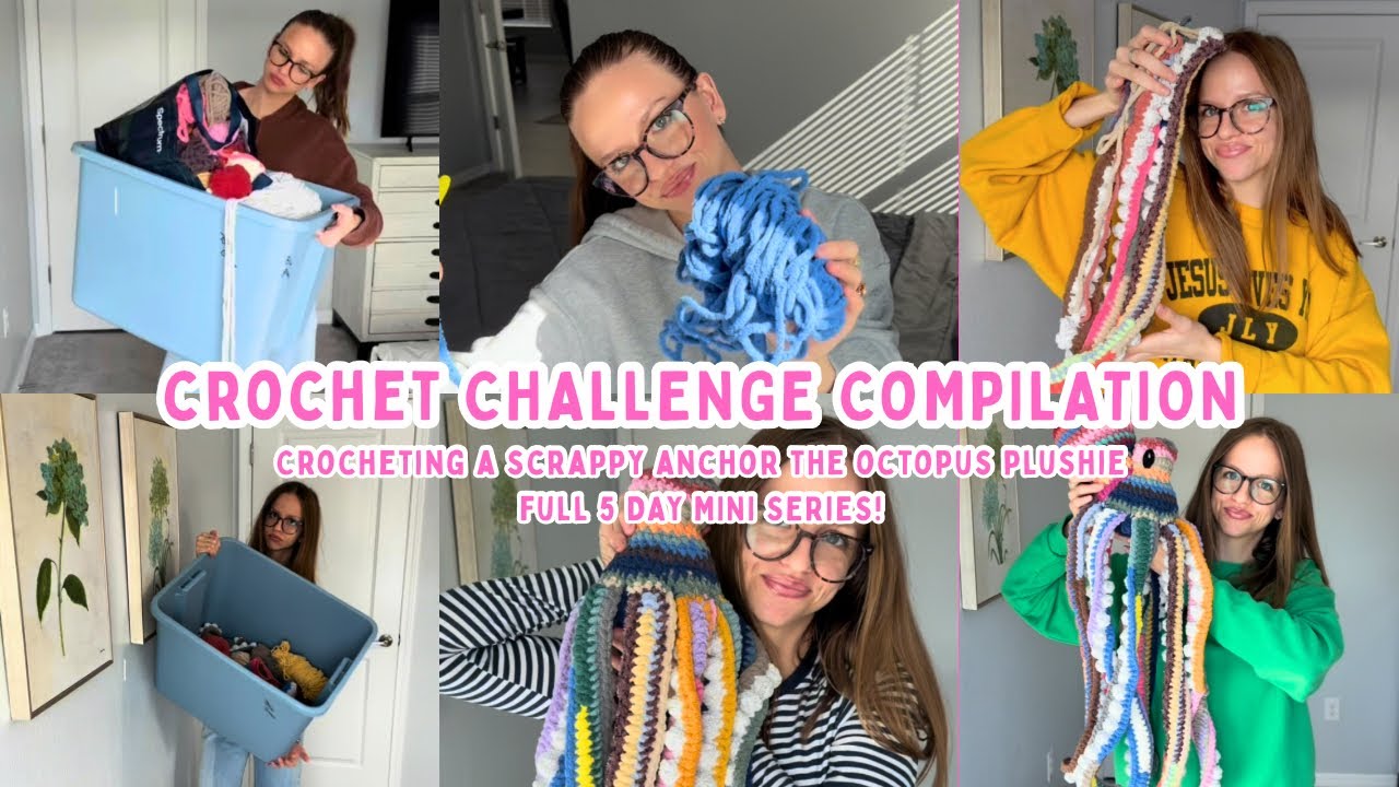 CROCHET MINI SERIES: crochet challenge full compilation, scrappy anchor the octopus