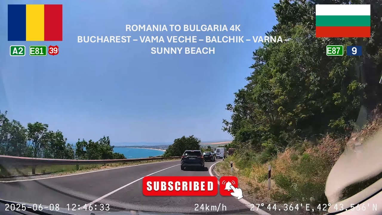 Driving Romania to Bulgaria Bucharest to Sunny Beach (Несебър) E81, E87