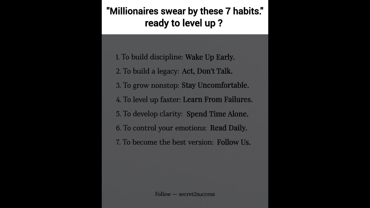 Millionaires Follow These 7 Habits &mdash; Do You?