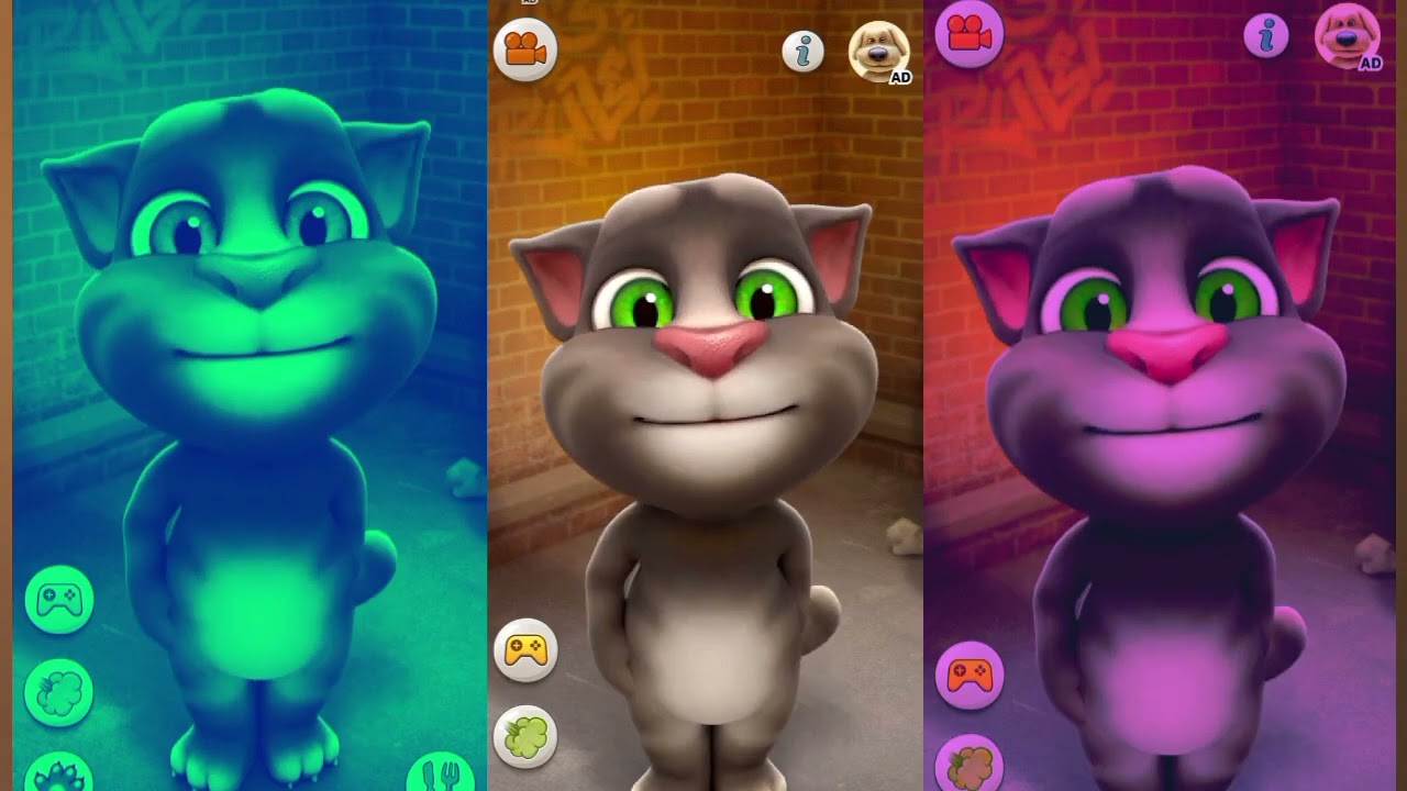 Talking Tom Cat Color effects 🥰😱 | #gameplay #cat #funny 