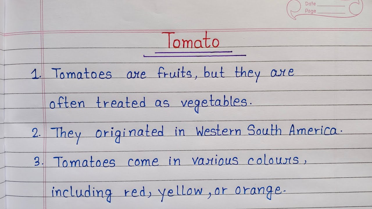 10 Lines Essay On Tomato | Essay On Tomato In English | 10 Easy Sentences About Tomato
