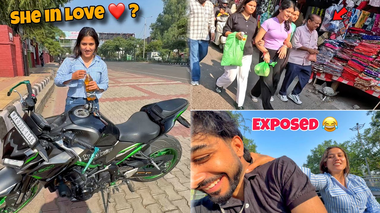 Exploring Jammu Market With Her on z900 🛍️😍 She Is In Love With Someone ? Exposed 😬