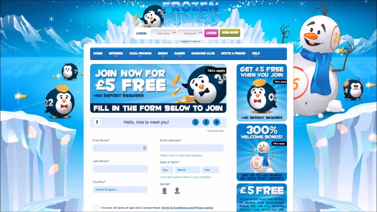 Frozen Bingo Game No Deposit Required