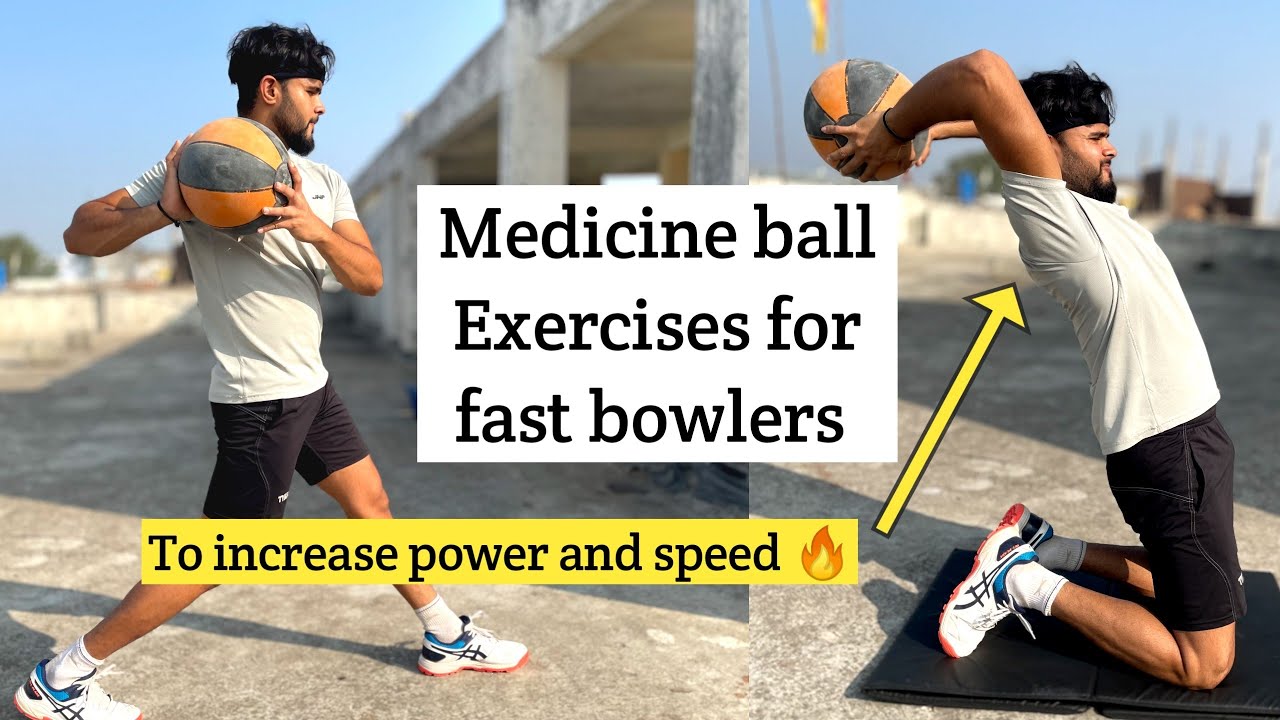 medicine ball exercises for fast bowlers to increase speed and power in bowling action🔥