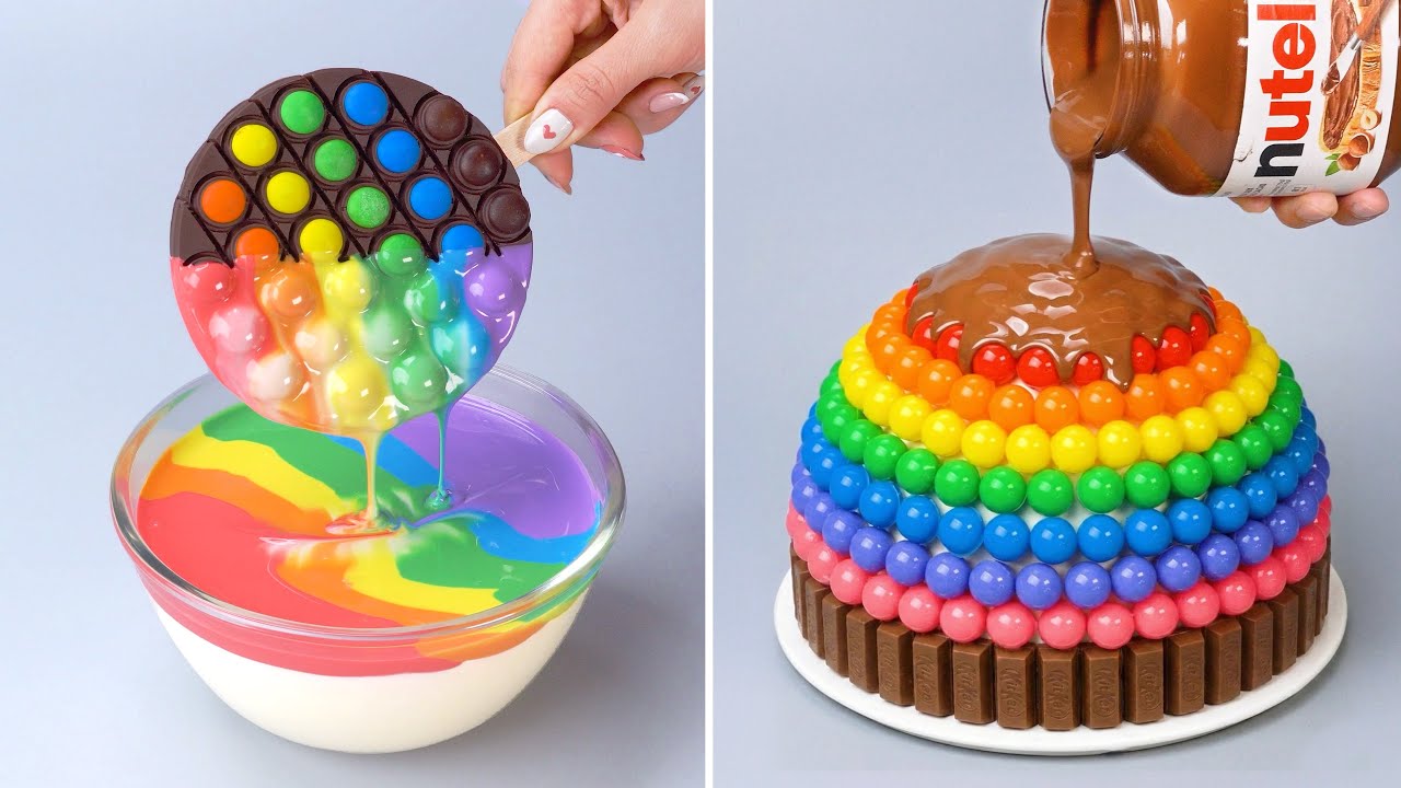 Satisfying Rainbow Cake Decoration Recipes | So Yummy Chocolate Cake Decoration For Beginner