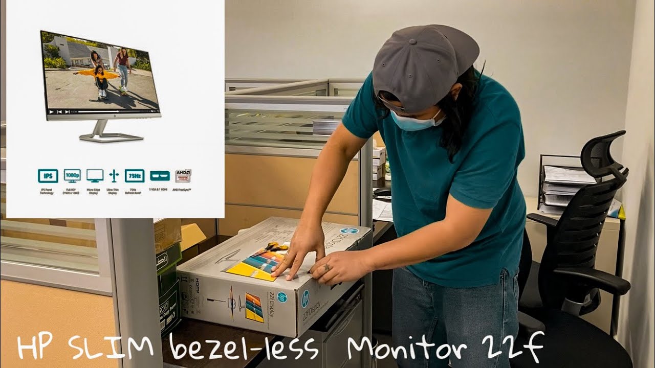 HP slim bezel-less monitor 22f 1080p AMD | Extra ksa