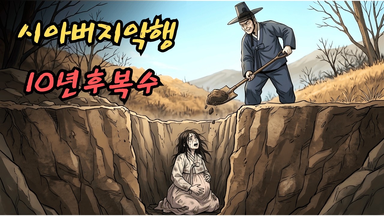 시아버지는 임신한 며느리를 속여 숲으로 데려가 산 채로 묻어버렸다. 10년 후, 그는 자신의 행동을 후회하며 복수를 계획한다. | 민담 | 전설 | 설화 | 옛날이야기