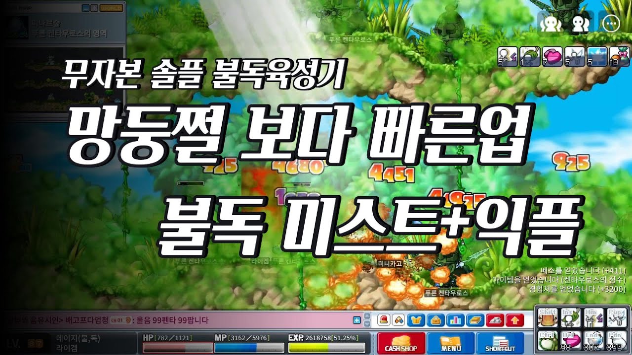 메이플랜드-망둥쩔 보다 빠른업 불독 미스트+익플