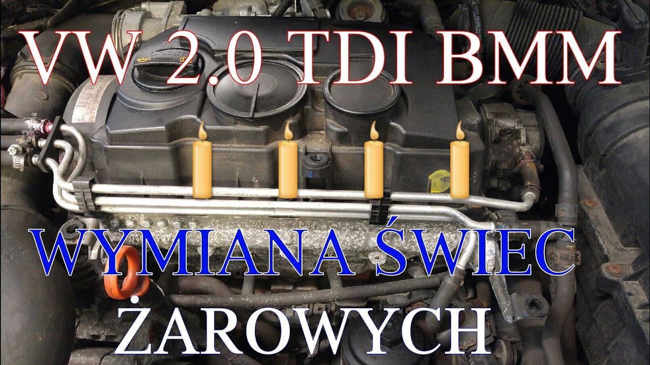 VW GOLF 2.0 TDI BMM WYMIANA ŚWIEC ŻAROWYCH GLOW PLUGS REPLACEMENT