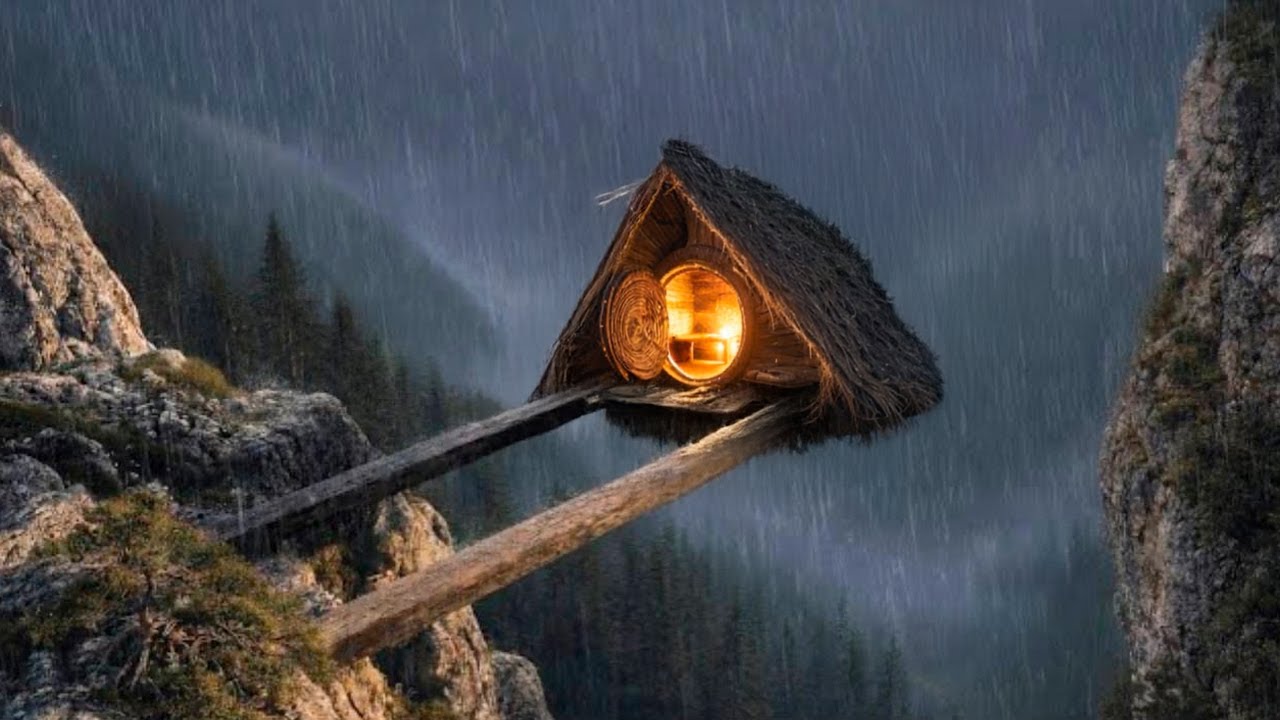 Building a Warm Log Cabin with a Clay Stove — Cozy Hidden Shelter | Bushcraft, Survival