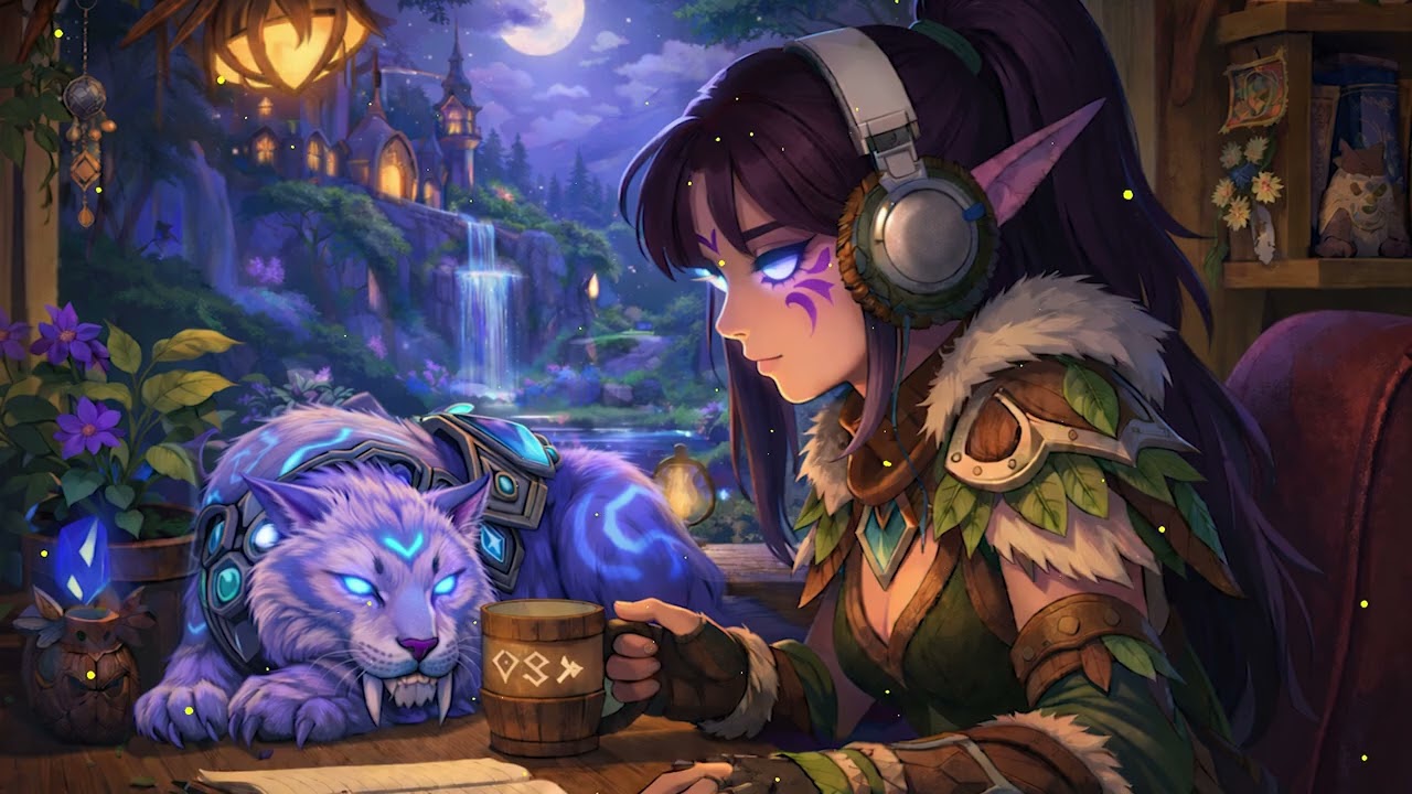 Night Elf Study Session | Deep Focus Fantasy Ambience (1h 20m)