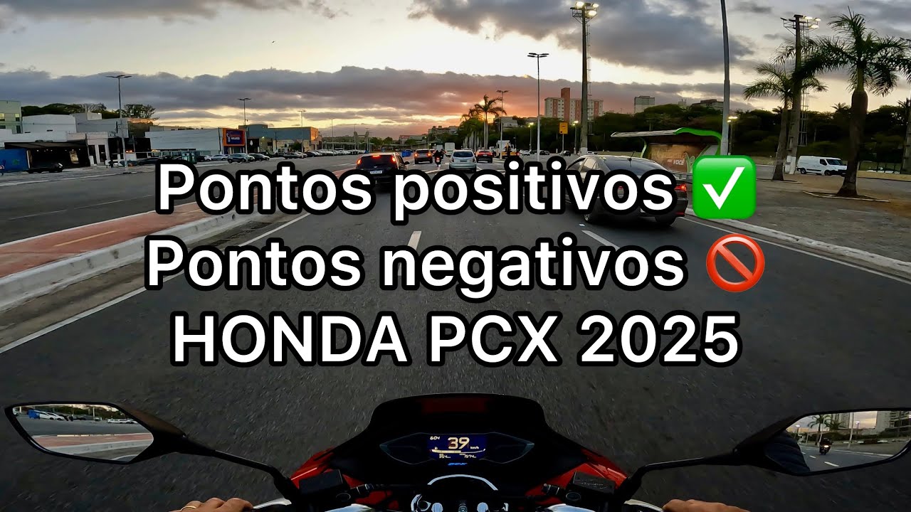 PONTOS POSITIVOS E NEGATIVOS DA HONDA PCX 2025 - PILOTANDO A MOTO NUM FINAL DE TARDE EM SP - 4K