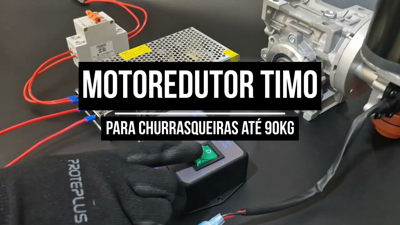 Motoredutor TIMO para diversas Churrasqueiras até 90kg #automação #churrasqueira