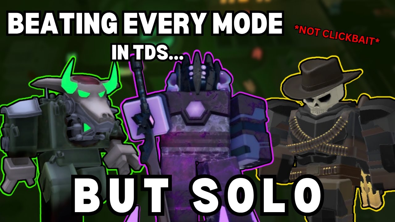 BEATING EVERY MODE IN TDS BUT SOLO | Tower Defense Simulator