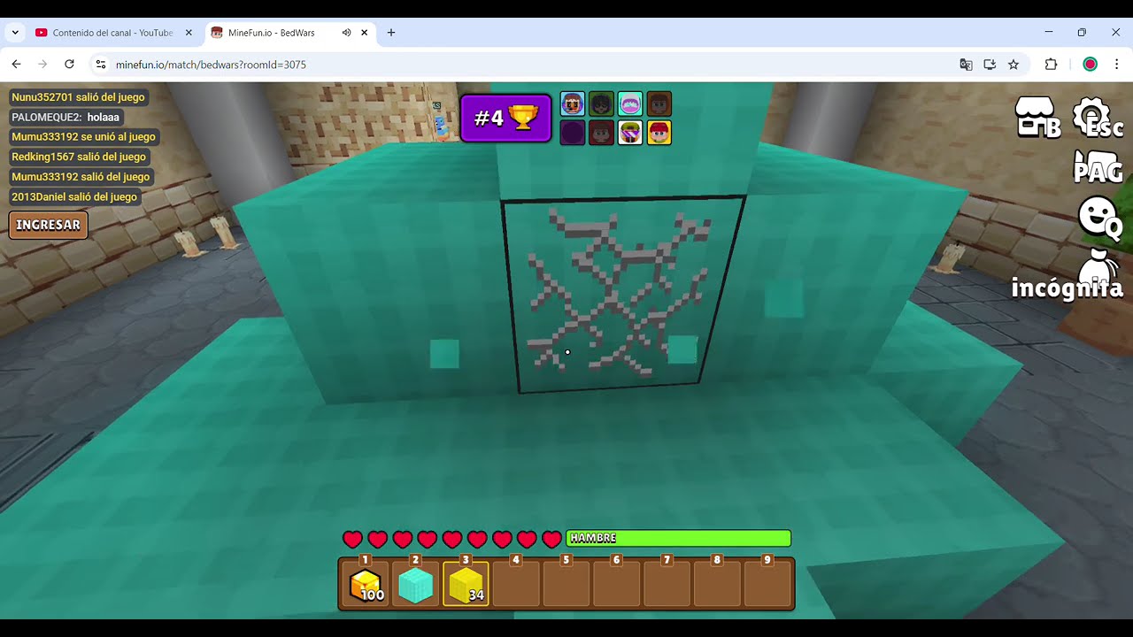 jugando otra ves minefun io