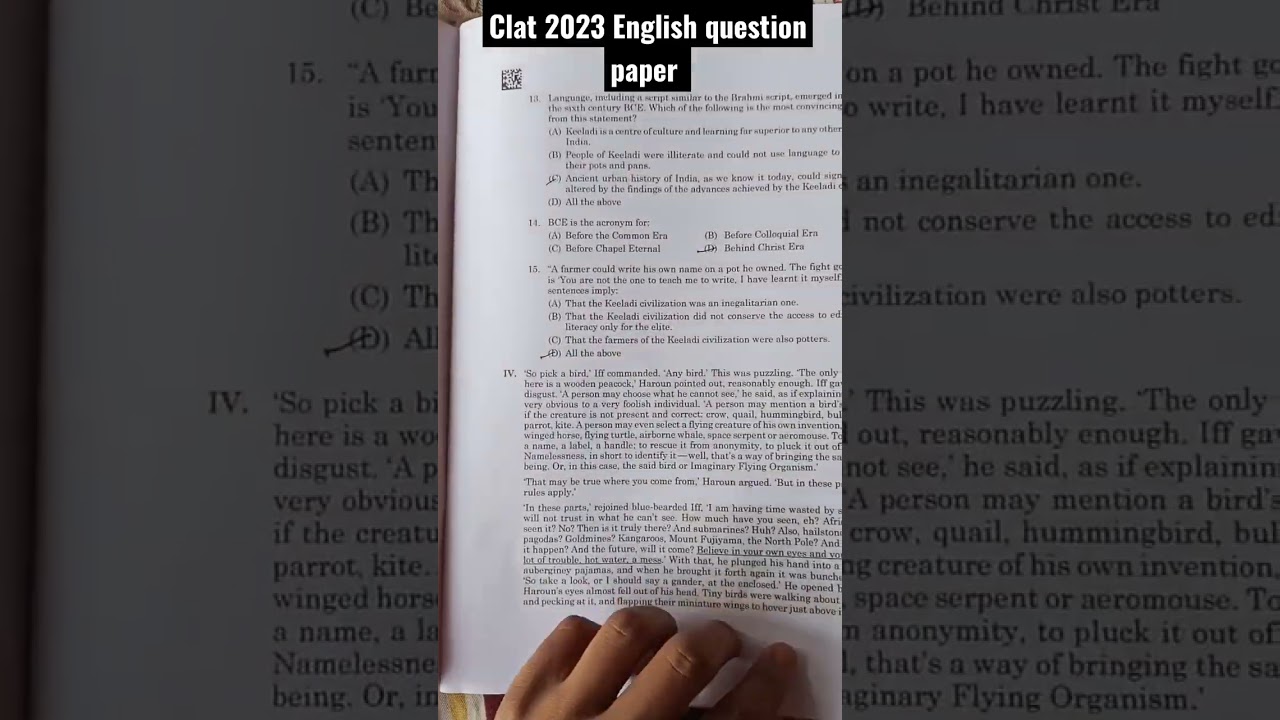 Clat 2023 English Question paper...