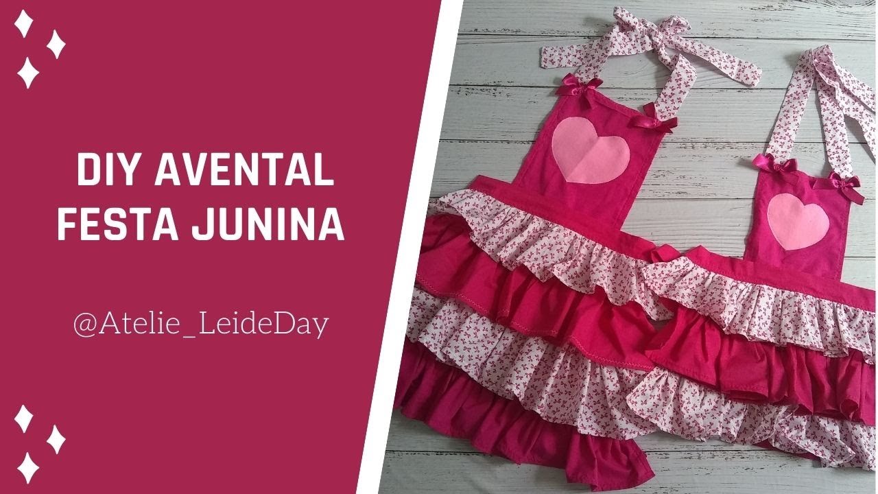 DIY AVENTAL FESTA JUNINA - MÃE E FILHA
