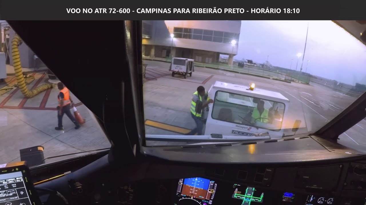 ✈ VOO NOTURNO CAMPINAS - RIBEIRÃO PRETO | VISÃO DOS PILOTOS NO COCKPIT DO ATR 72-600 ✈