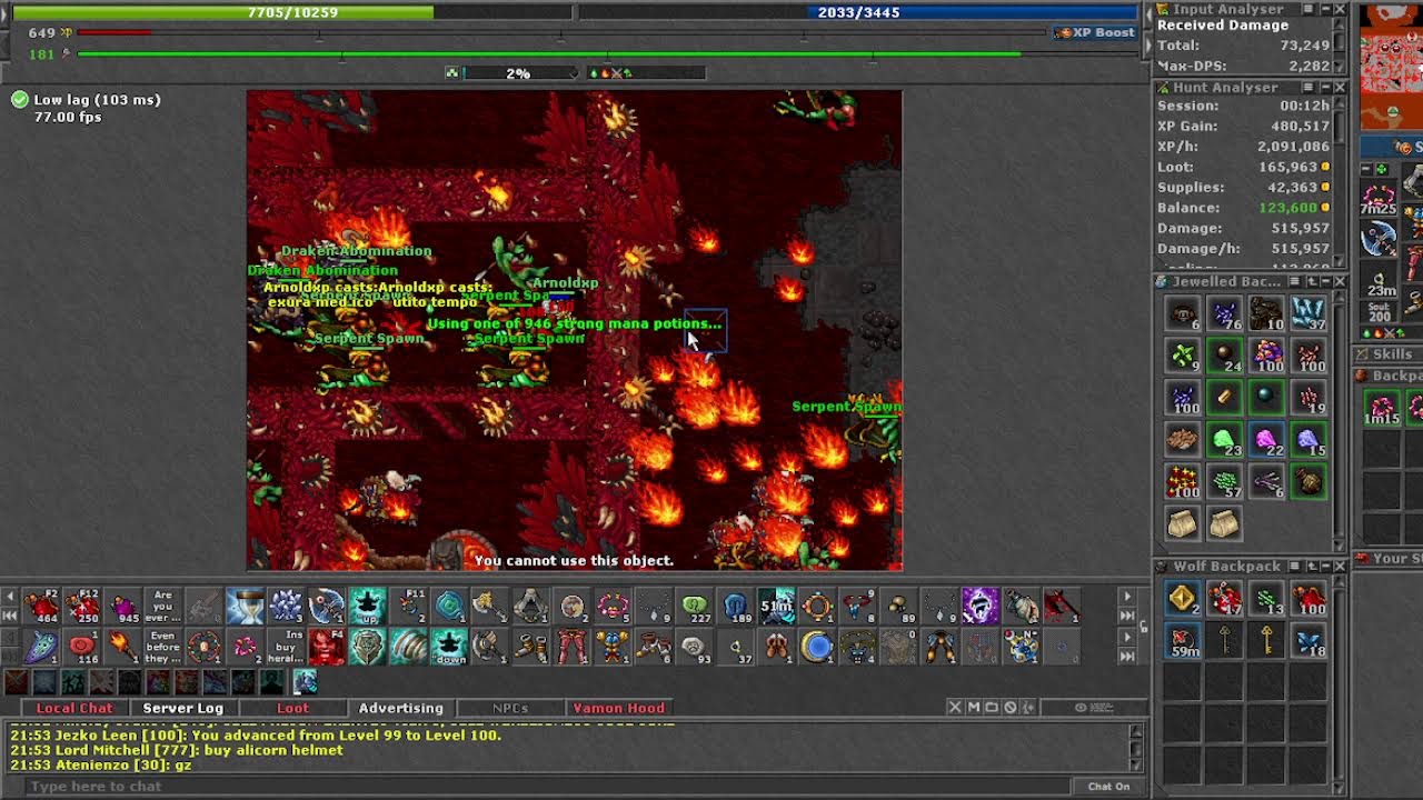 EK 648 ARNOLDXP #206 CUÁNTOS TIBIA COINS SE PRODUCEN EN CARNIVORAS  (skill Axe 119)