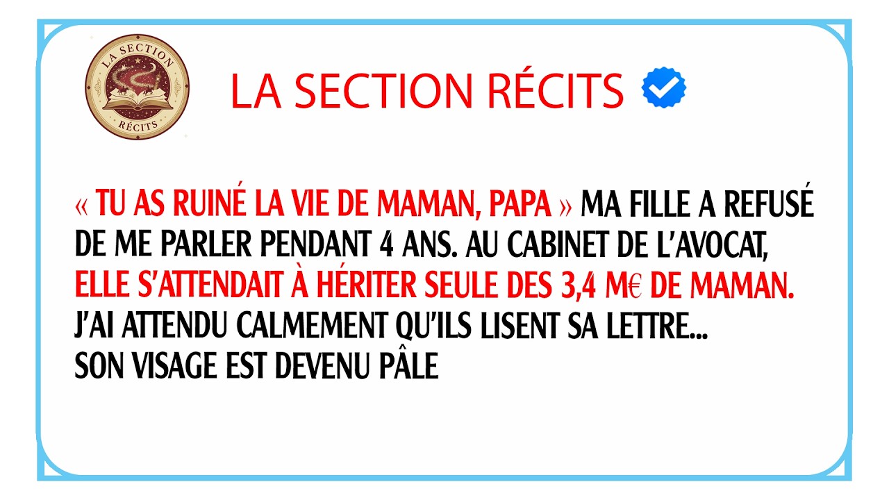 Ma fille m'a détesté pendant 4 ans, jusqu'au jour où le testament de sa mère a tout révélé.