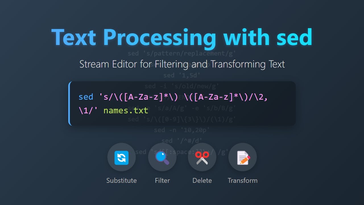 Text Processing with sed: A Beginner's Guide to Stream Editing