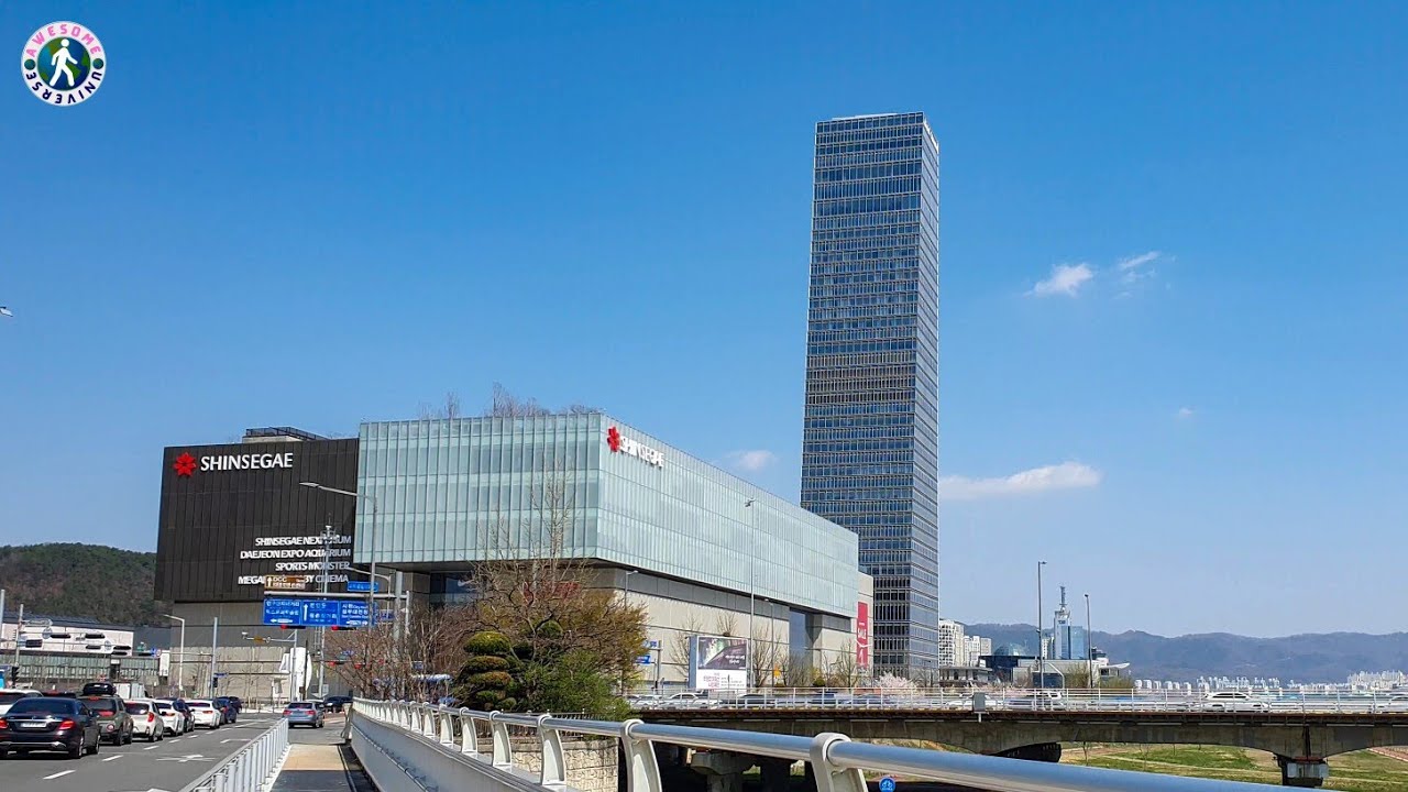 [4K UHD] Daejeon Shinsage expo tower, hanbit tower and convention center walking tour 대전