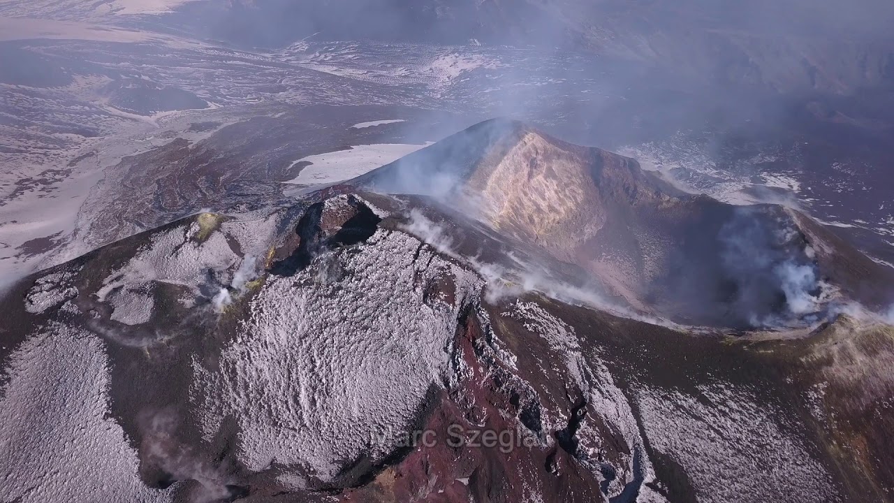 Etna summit crater aerial