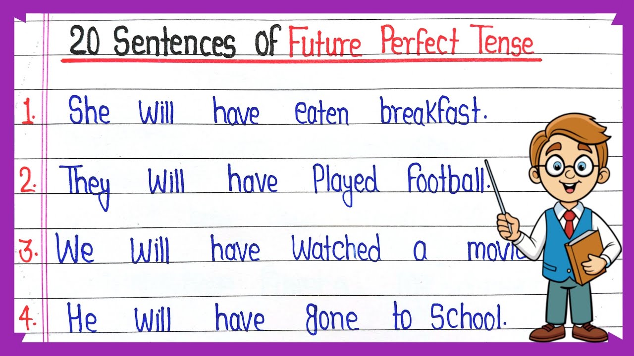20 sentences of future perfect tense || 20 examples of Future Perfect Tense in English grammar