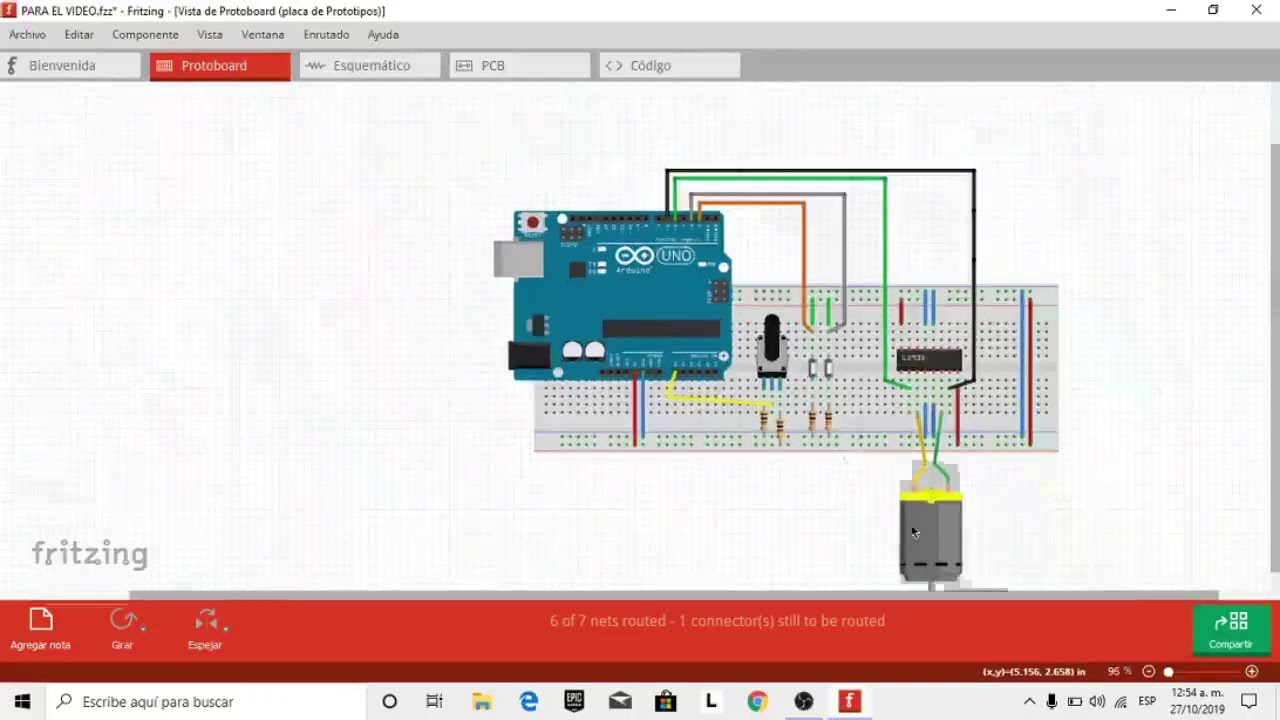 ARDUINO | CONTROL DE VELOCIDAD Y GIRO DE UN MOTOR MEDIANTE POTENCIOMETRO Y BOTONES |