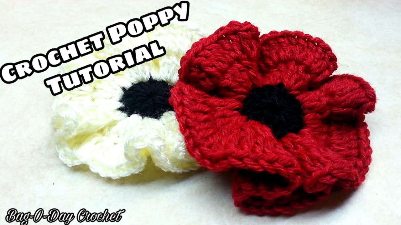 Easy Crochet Poppy Flower Tutorial