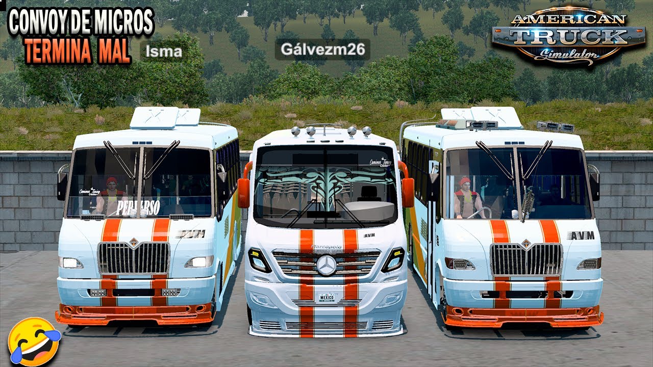 Lo que seria un Convoy Normal de Microbuseros Termino en Locura 😂 | American Truck Simulator 1.47