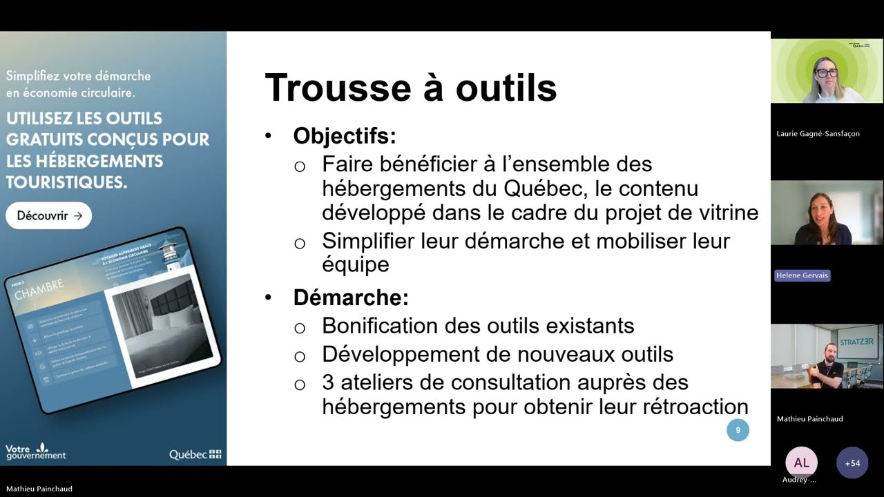 Webinaire - Trousse à outils en économie circulaire pour les hébergements touristiques