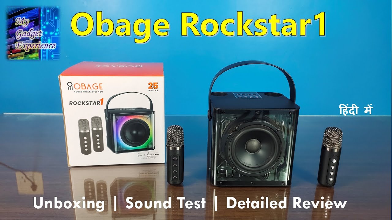 Obage Rockstar1 Portable bluetooth speaker with 2 wireless karaoke microphone | Unboxing | review