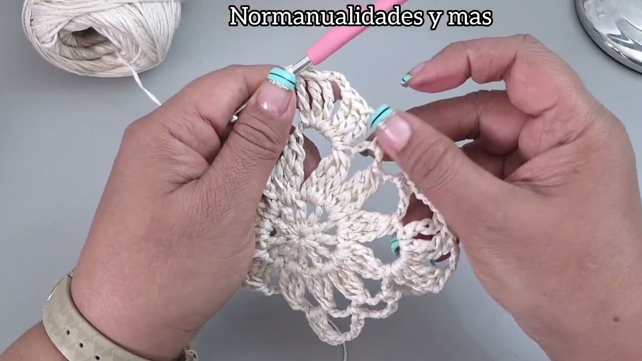 Granny a crochet con flor #crochet #grannys 