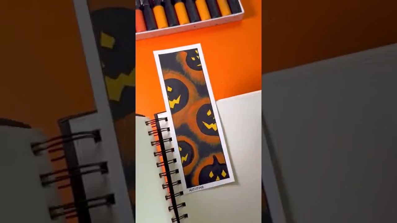 Сделай сам на Хэллоуин! 🎃✨ Сохрани закладку с помощью веерной кисти и акрила! 🎨