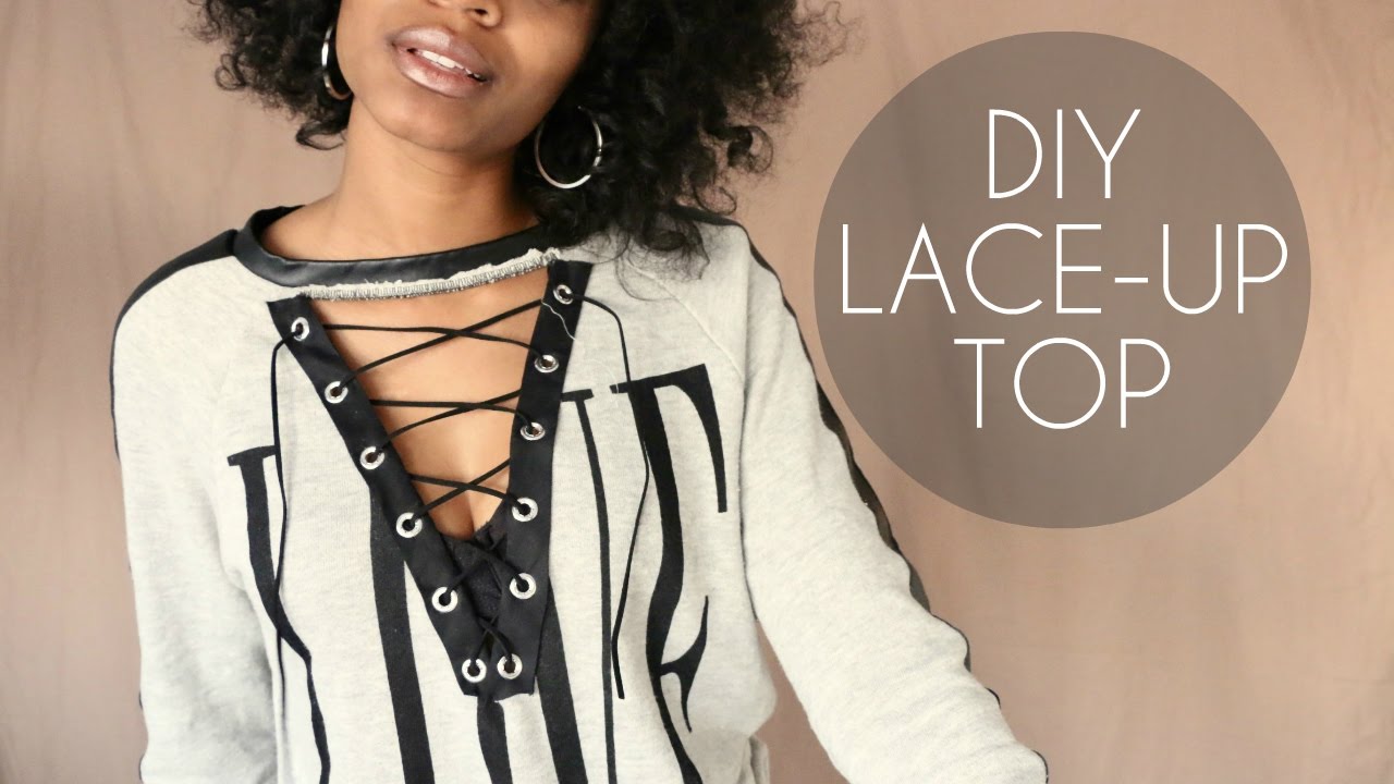 DIY LACE-UP TOP (NO SEWING)