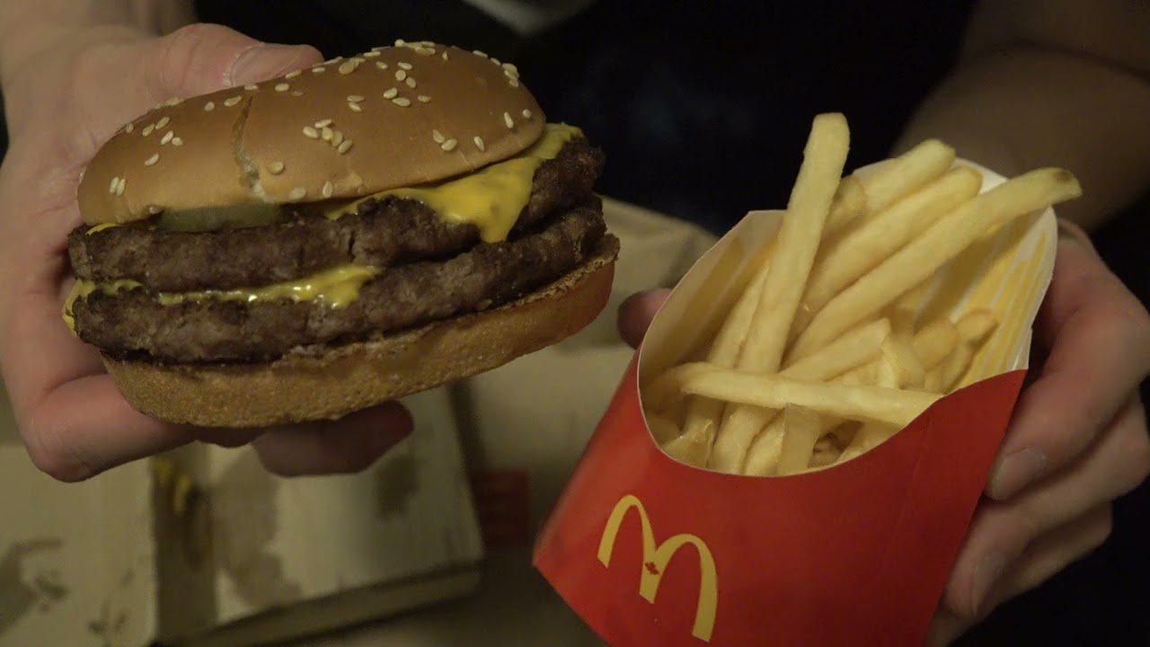 ASMR - MCDONALDS DOUBLE QUARTER POUNDER AND MCDOUBLES EATING SOUNDS