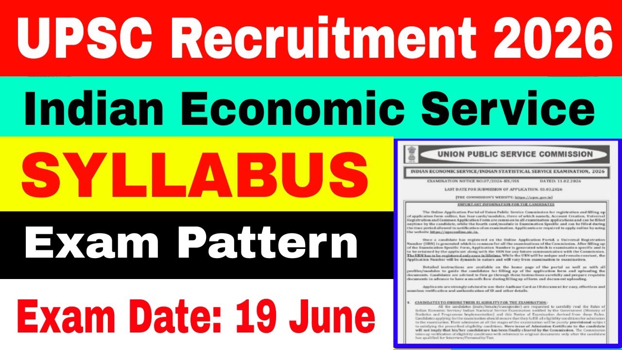 UPSC New Notification 2026 | UPSC IES ISS Notification 2026 | Syllabus |  UPSC Recruitment 2026