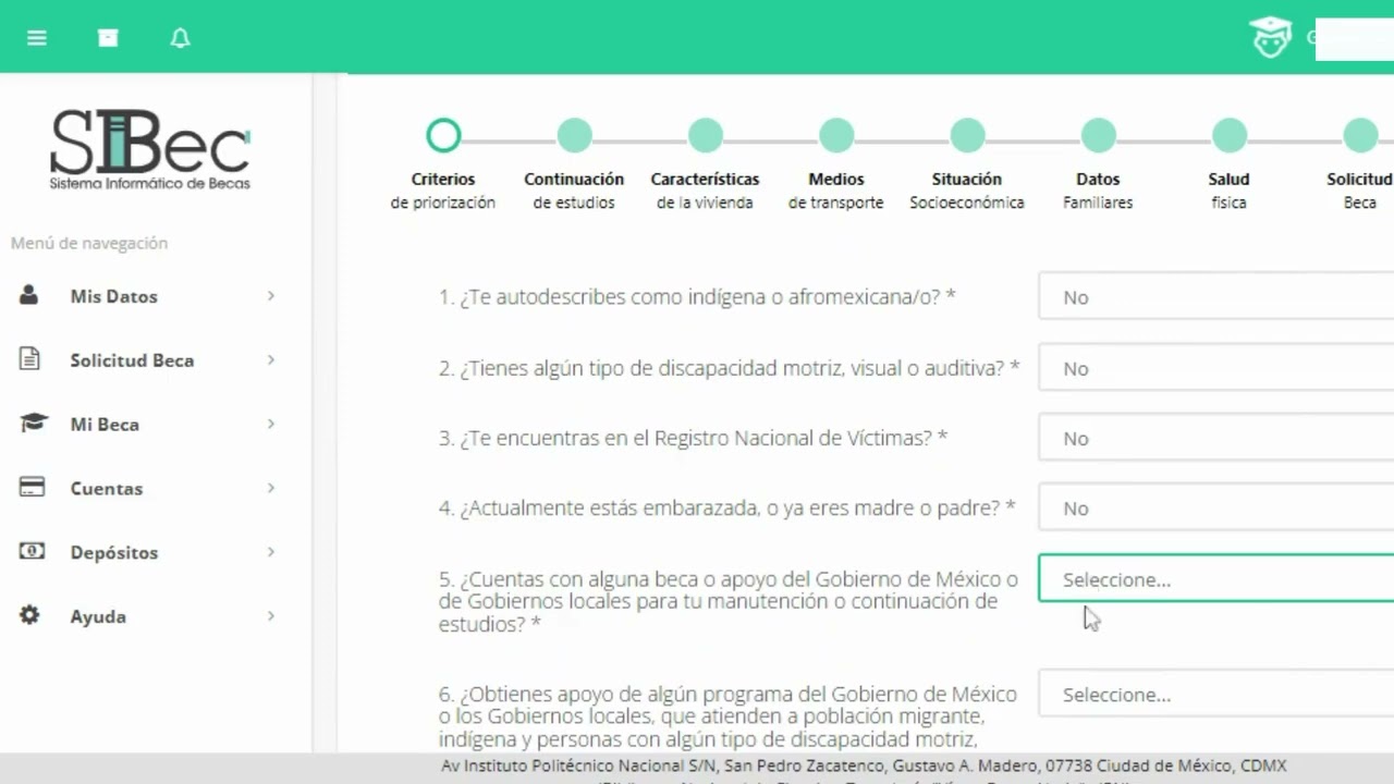 Dirección de Apoyos a Estudiantes  IPN - Tutorial  Solicitud de Beca
